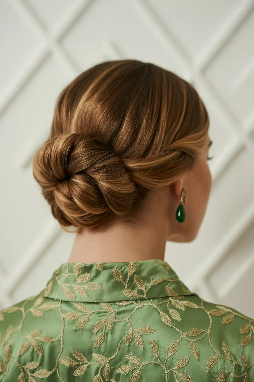 1.textured low chignon