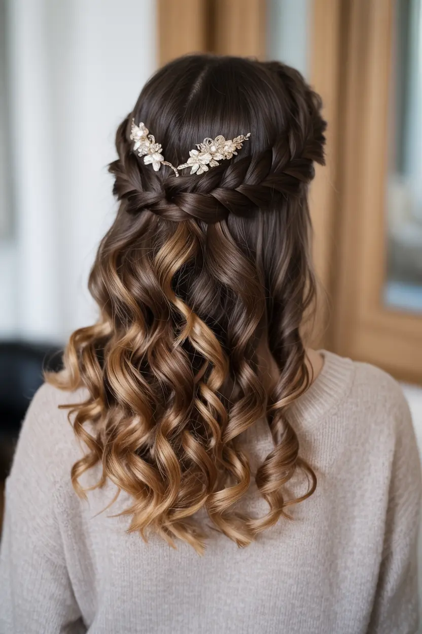 10.half up rope twist braid