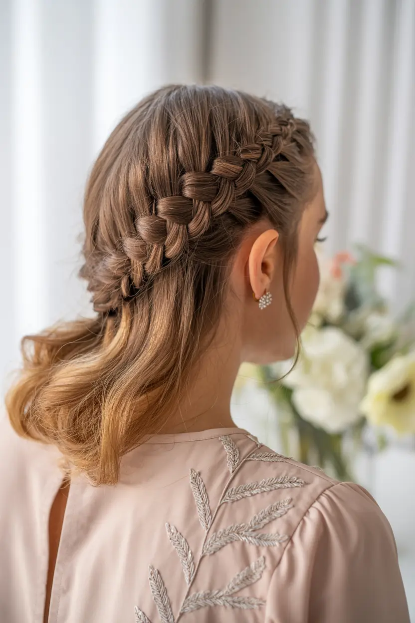 2.braided crown updo