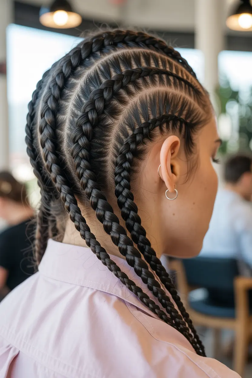 2.side cornrow braids