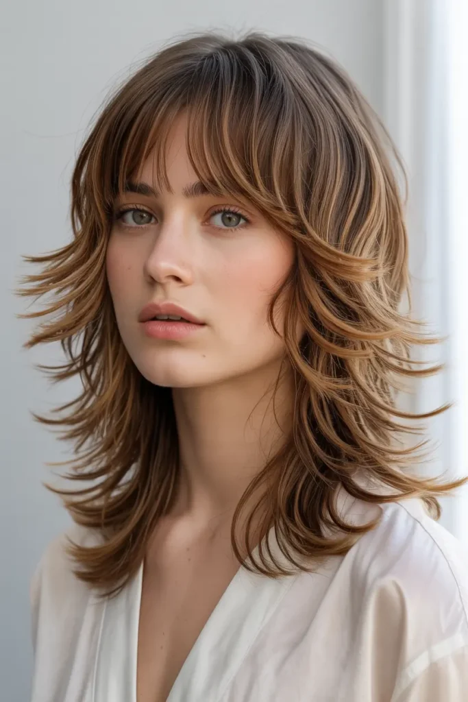 22. Choppy Butterfly Haircut with Curtain Bangs 1