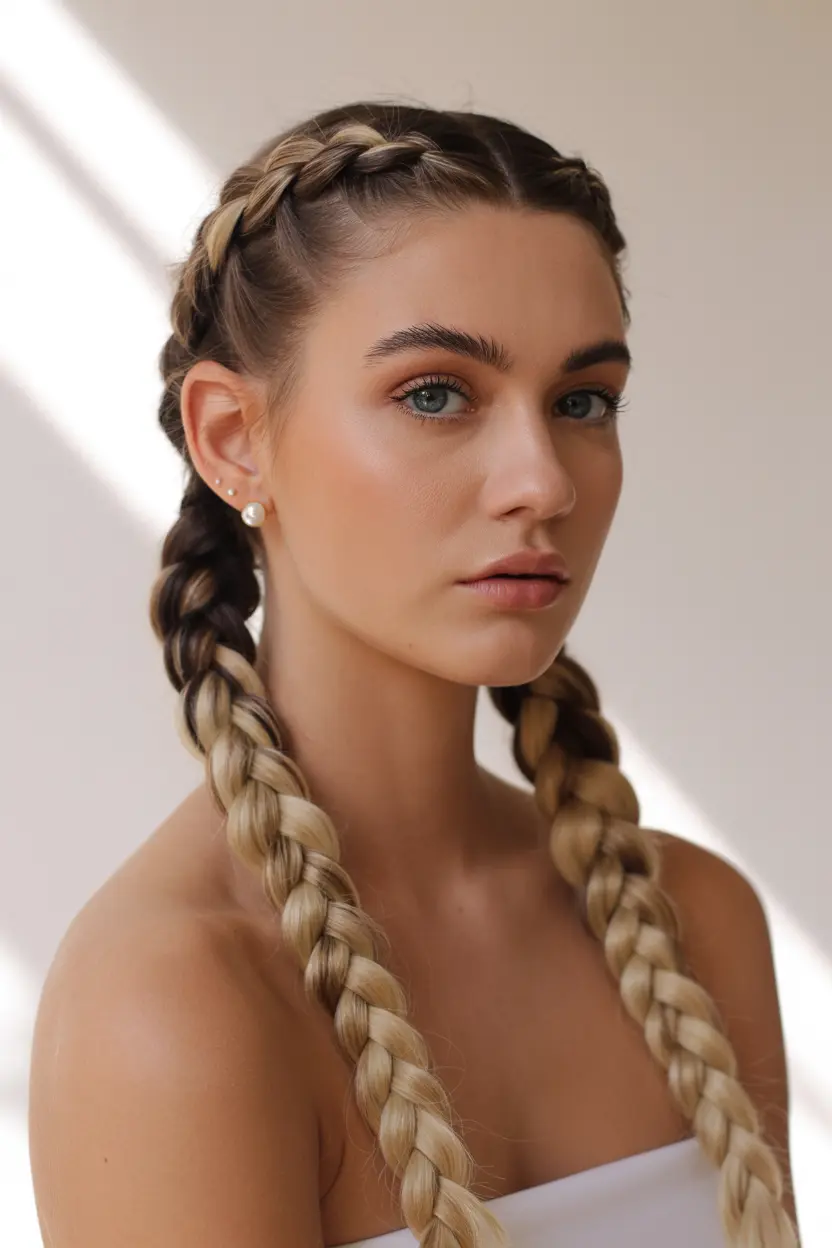 5.dutch braid pigtails