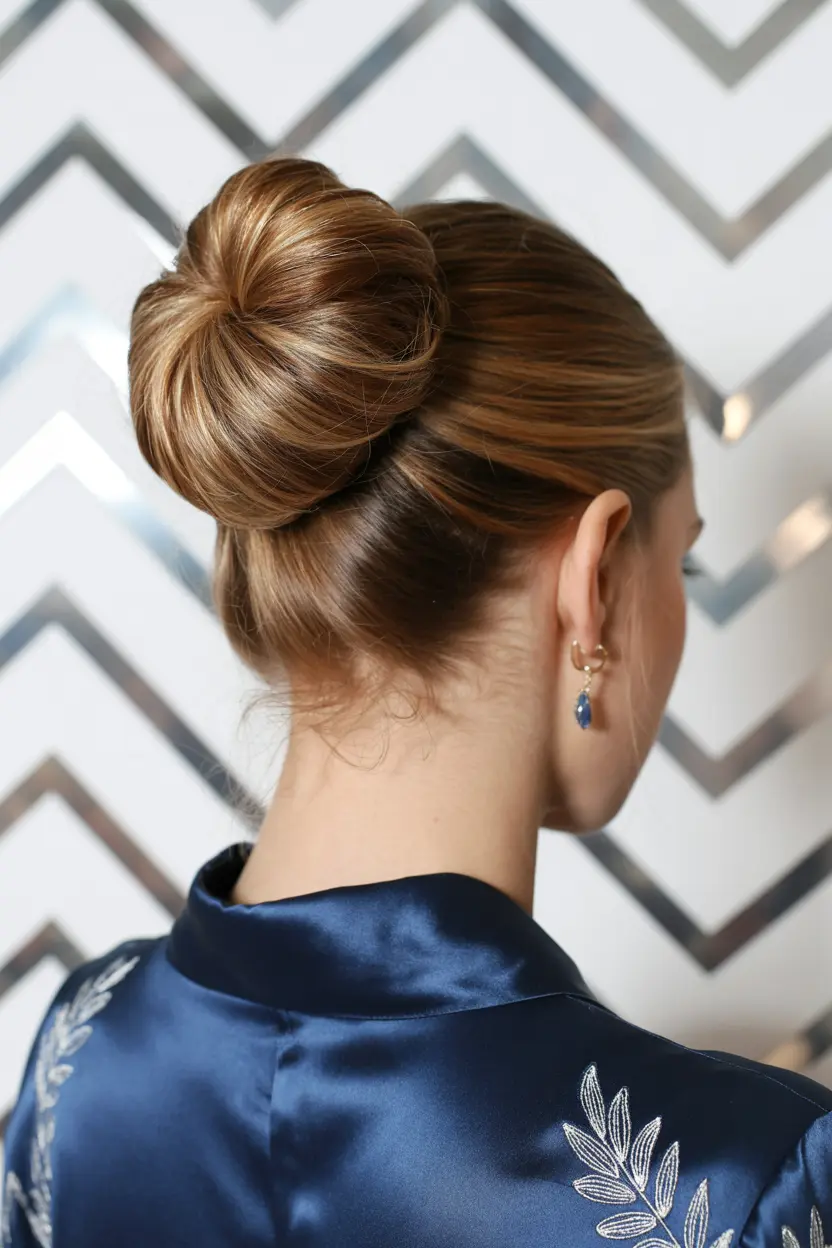 7.polished high bun