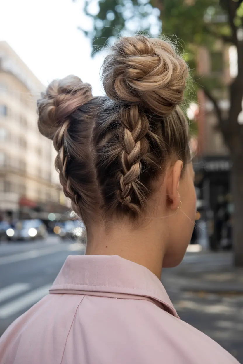 8.braided space buns