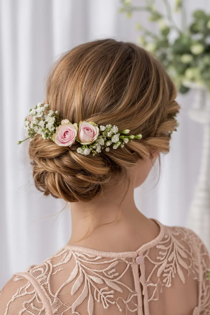8.floral accent updo