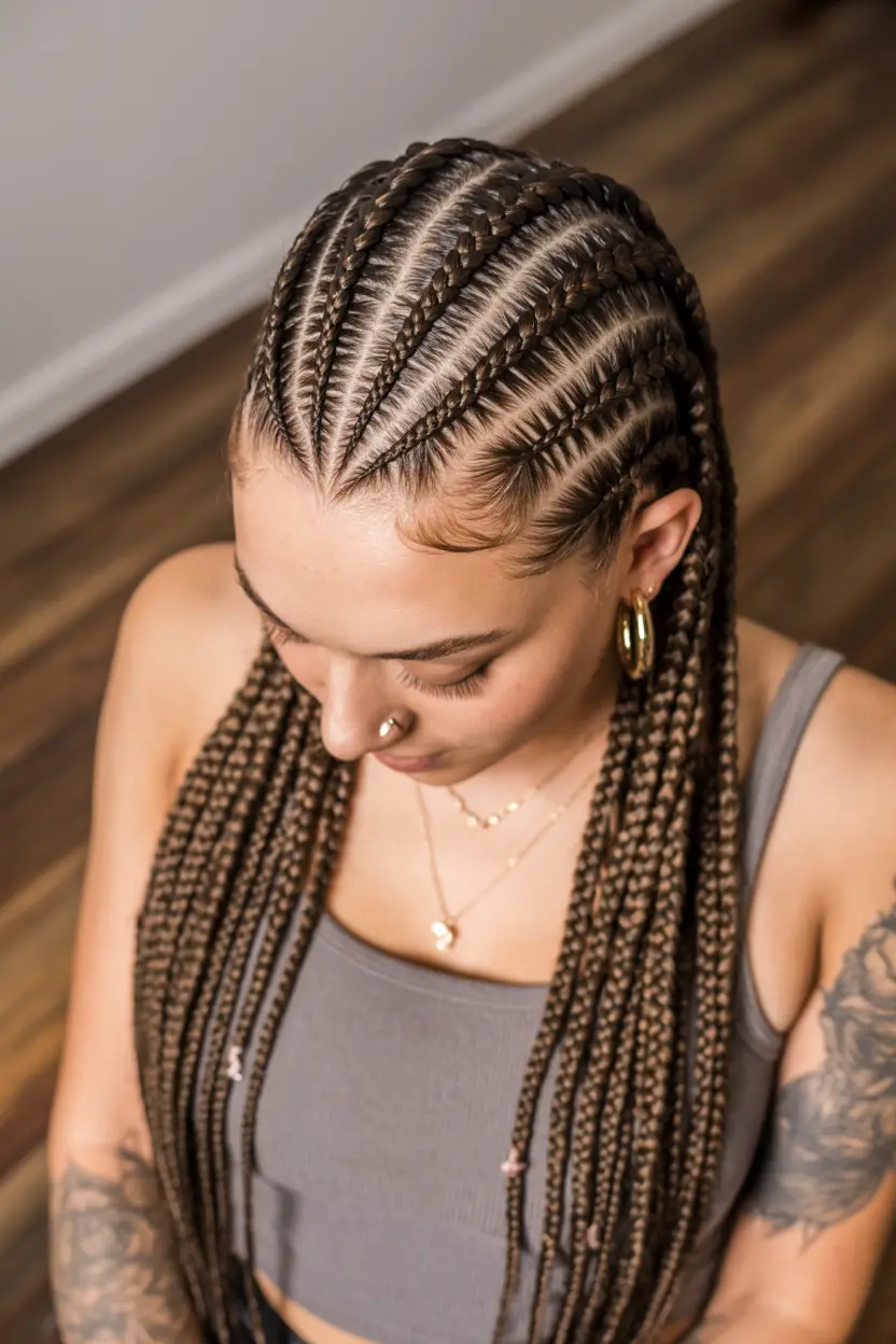 8.heart shaped cornrow braid