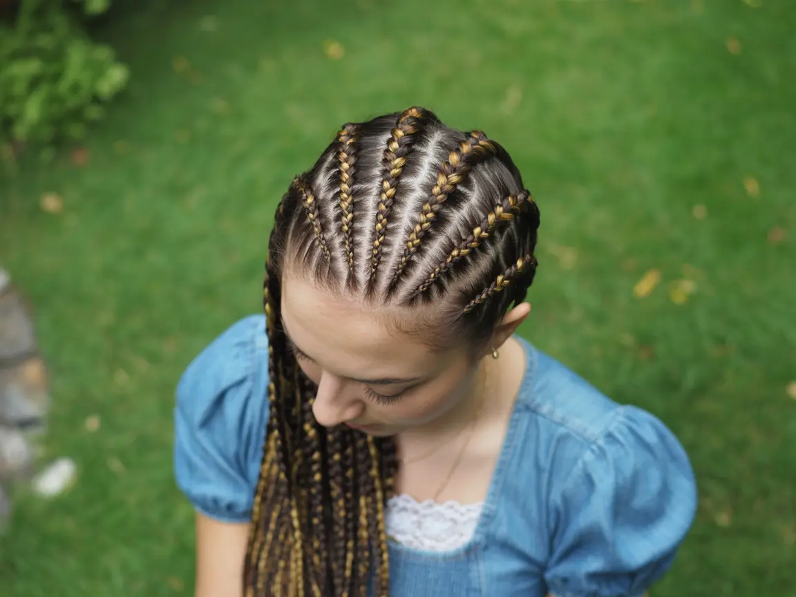 9.zig zag part braids