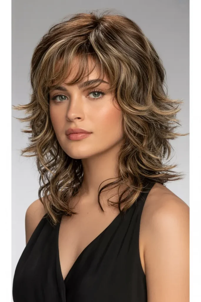 medium length shag haircuts 10. Feathered Shag with Textured Layers