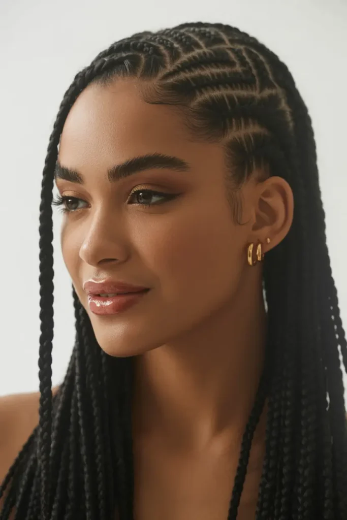 15 Beautiful Fulani Braids Hairstyles to Inspire Your Next Look 27 10. Zig Zag Fulani Braids 1