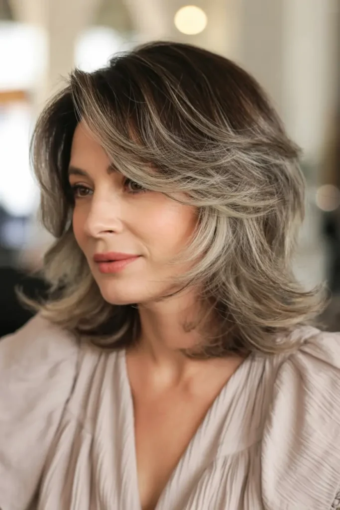 11. Balayage Layered Wedge