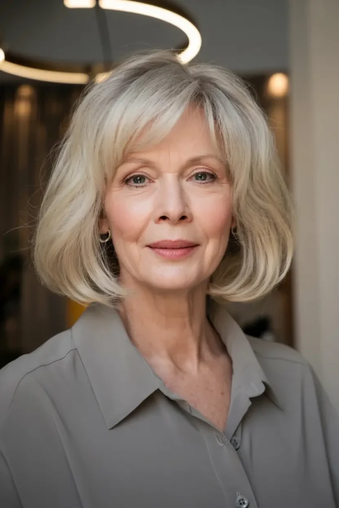 11. Layered Bob with Curtain Bangs