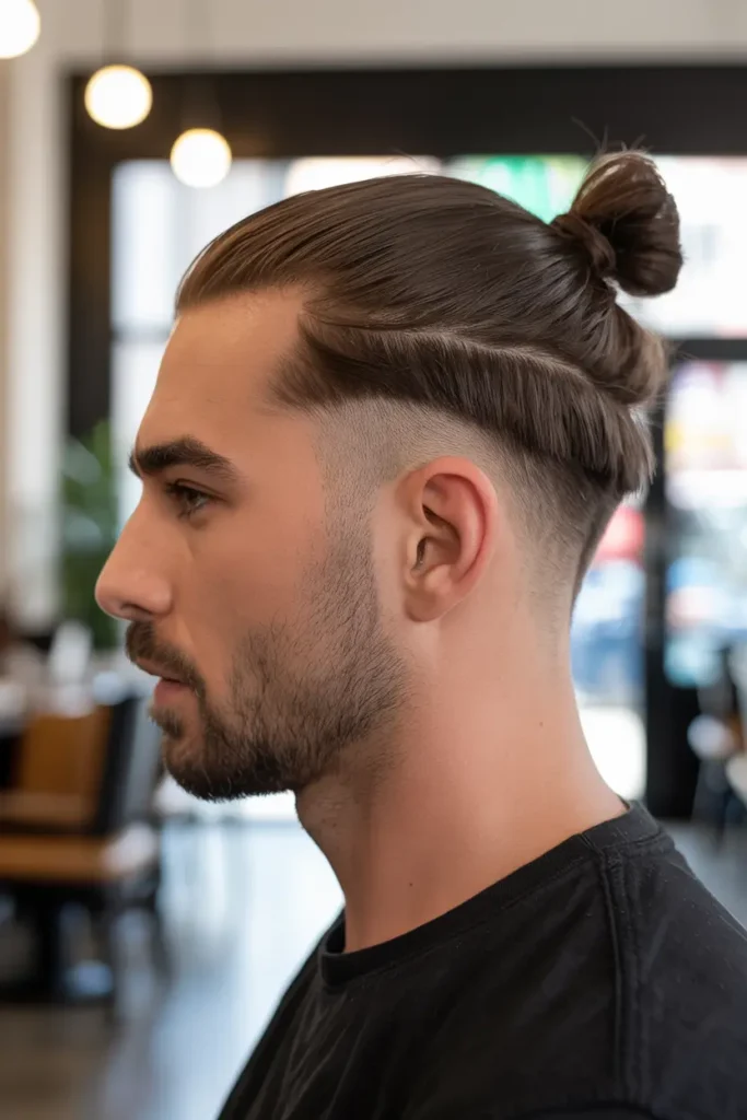 11. Man Bun with Fade