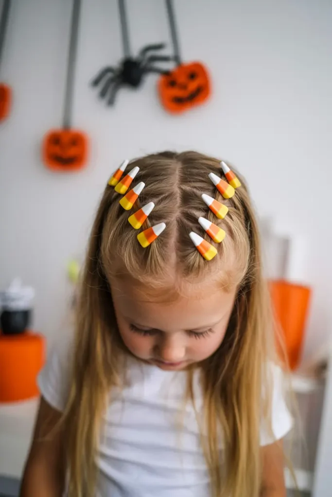 12. Candy Corn Cuteness For Little Girls