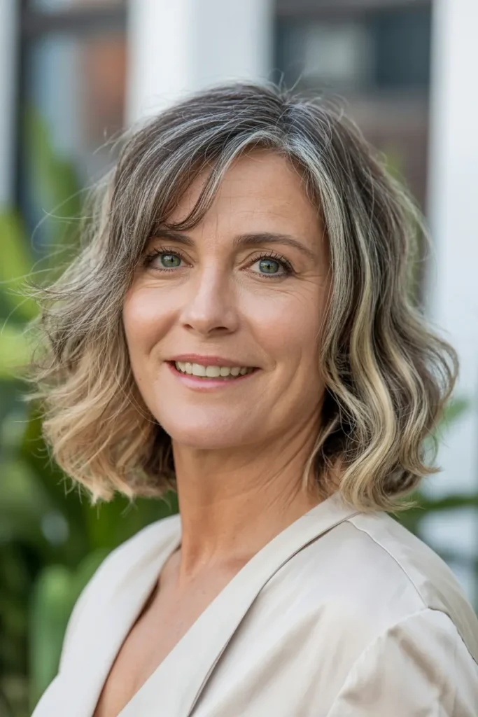 12. Wavy Lob with Highlights