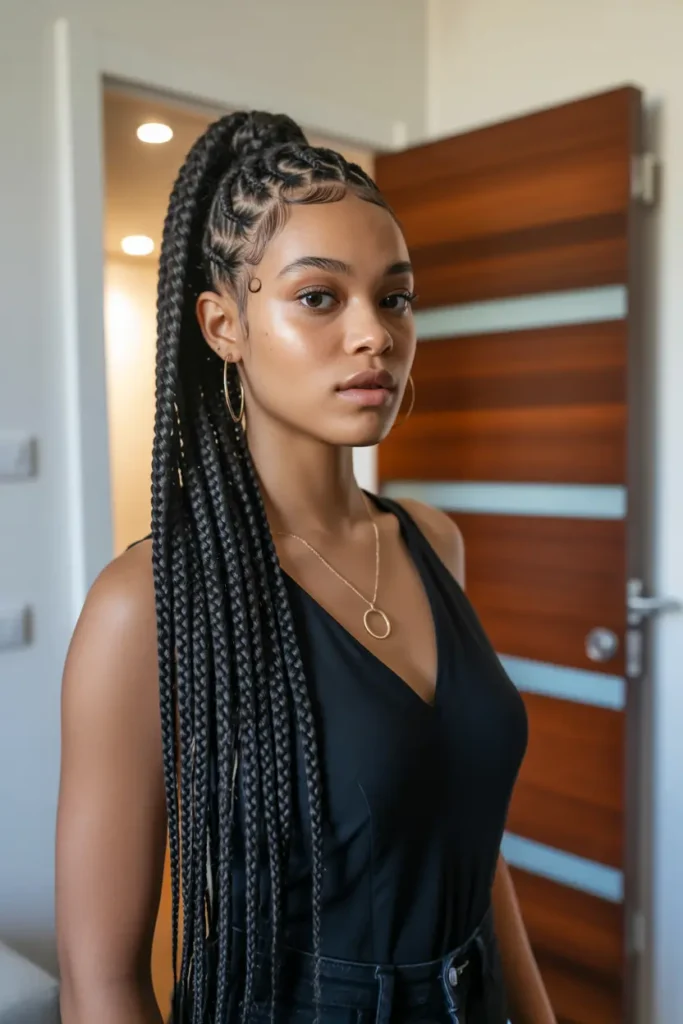 15 Beautiful Fulani Braids Hairstyles to Inspire Your Next Look 39 14. Fulani Braids Side Ponytail 1
