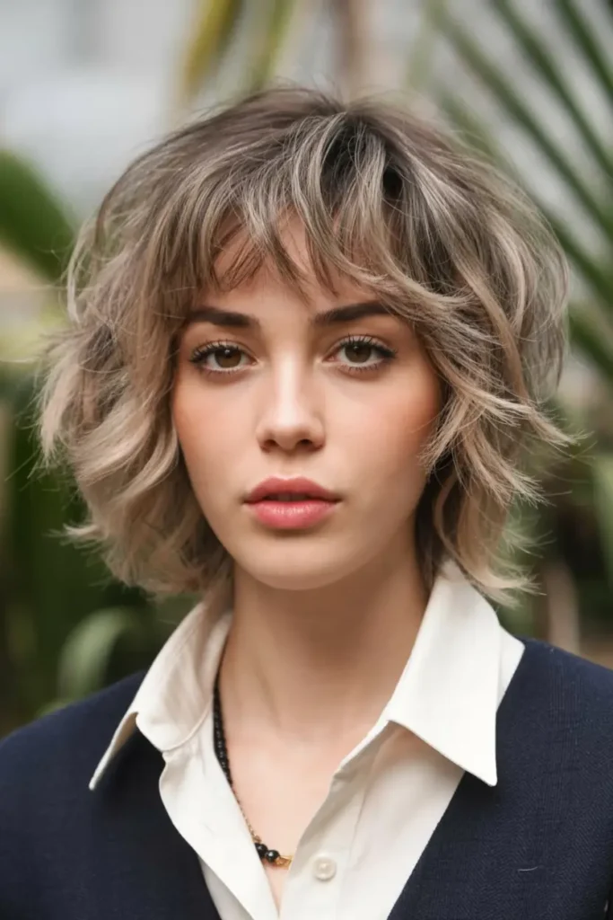 medium length shag haircuts 14. Messy Shag with Curled Ends