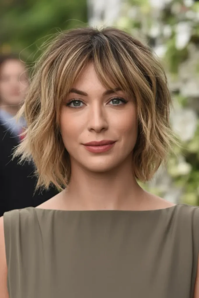 medium length shag haircuts 17. Layered Shaggy Cut with Bold Vibes