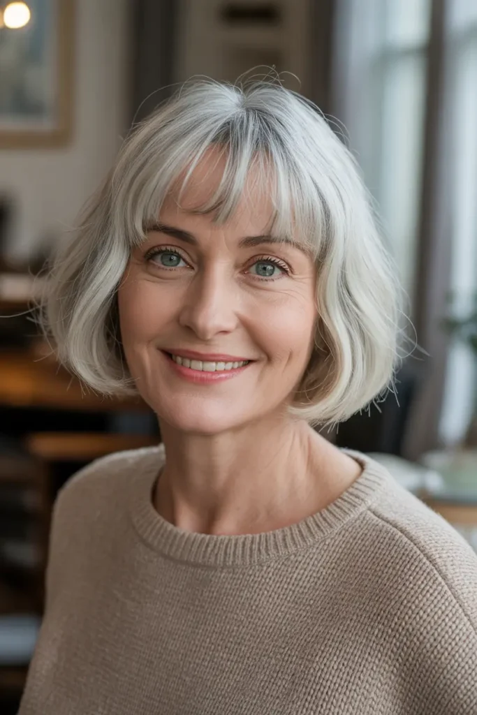 17. Textured Bob with Bangs