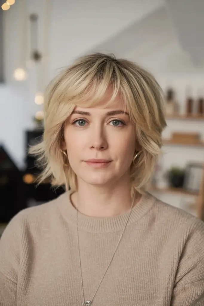 19. Feathered Mid Length Hair