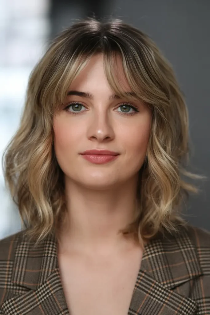 40 Trendy Medium Length Shag Haircuts to Try in 2025 19 19. Shaggy Layers with Curtain Bangs