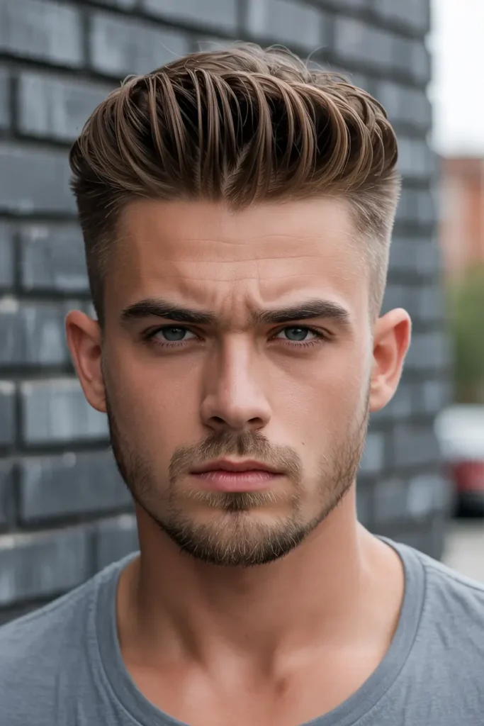 19. Textured Pompadour Fade