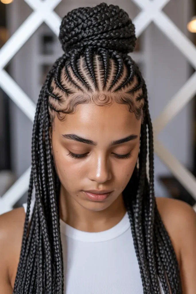 15 Beautiful Fulani Braids Hairstyles to Inspire Your Next Look 3 2. Half Up Fulani Braids 1