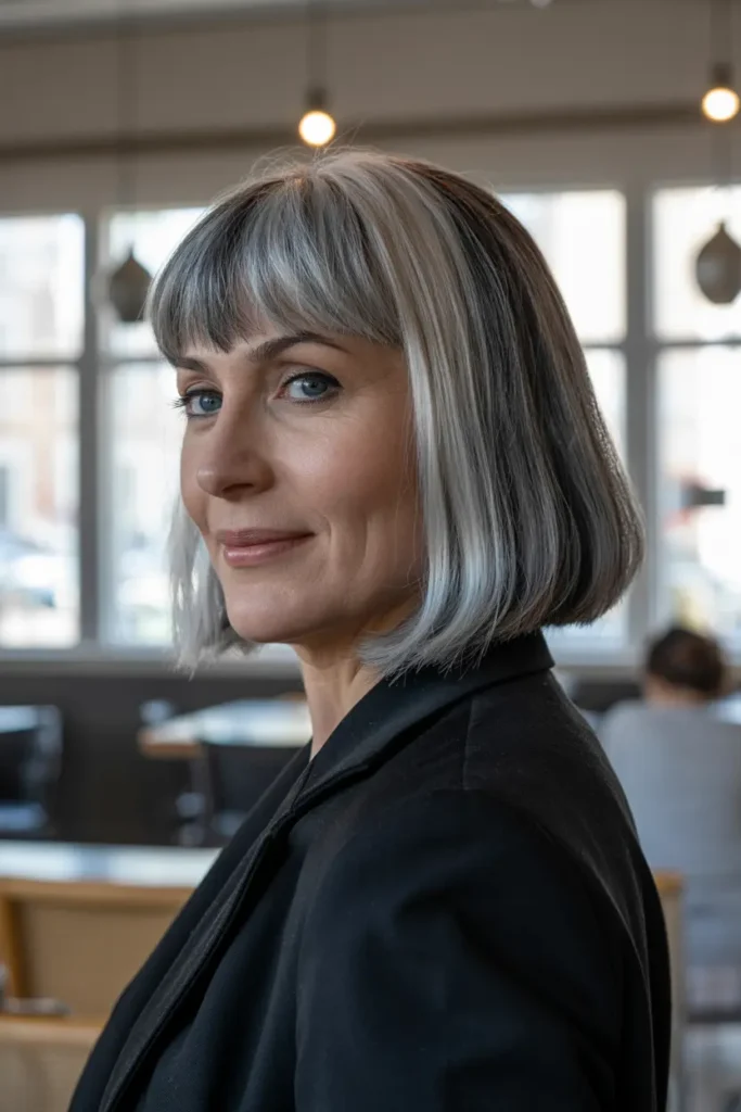 2. Straight Bob with Wispy Bangs 1