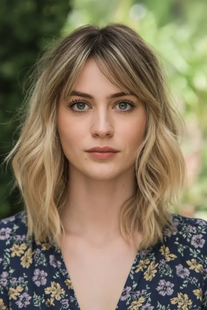 40 Trendy Medium Length Shag Haircuts to Try in 2025 22 21. Wavy Shag with Fringed Bangs