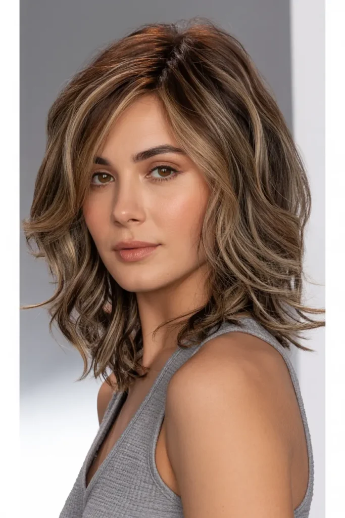 40 Trendy Medium Length Shag Haircuts to Try in 2025 24 22. Light Shag with Loose Waves