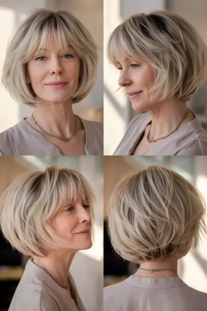 22. Shaggy Bob with Curtain Bangs