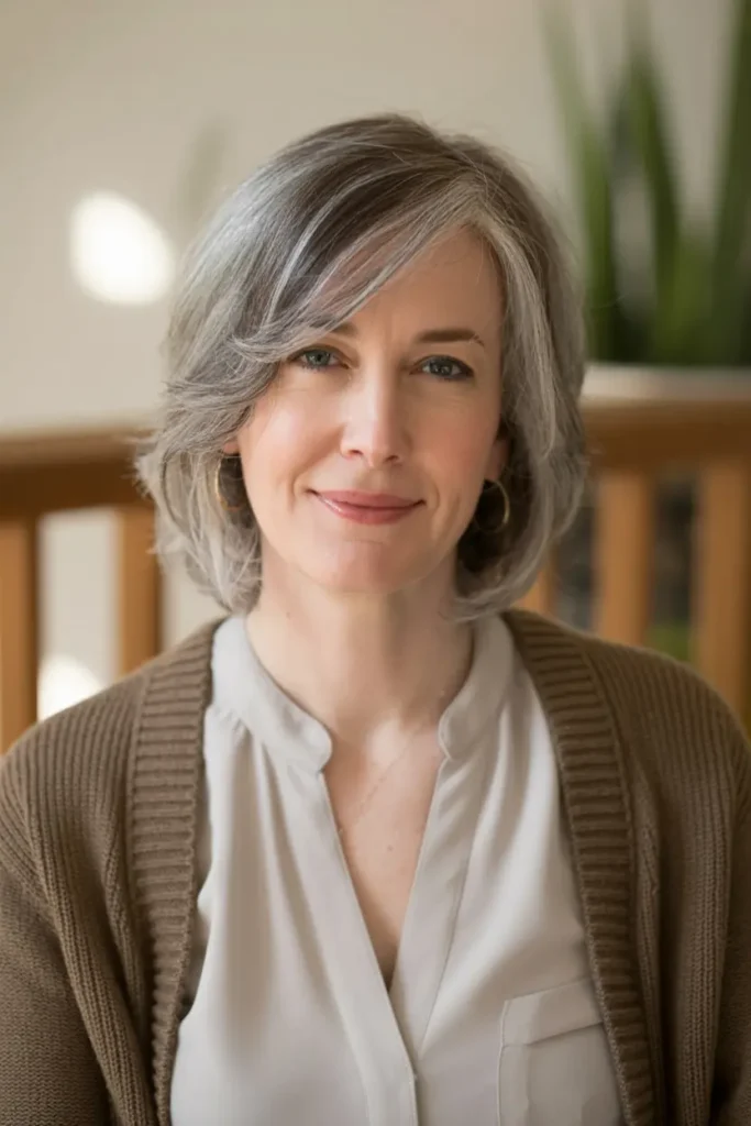 24. Side Parted Shoulder Length Hair