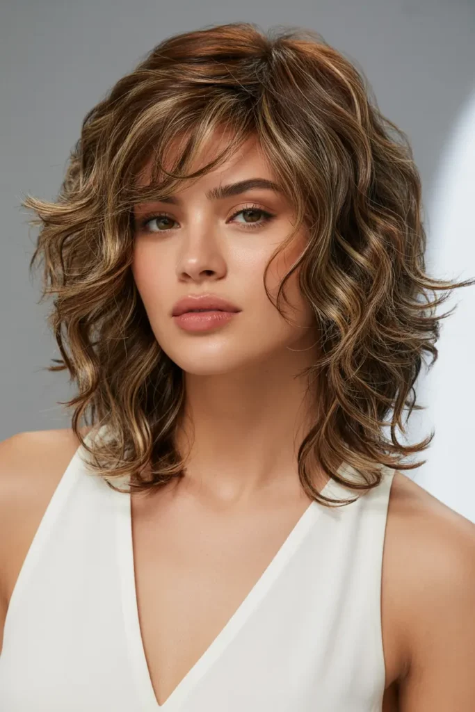 40 Trendy Medium Length Shag Haircuts to Try in 2025 30 25. Curled Shag with Defined Layers