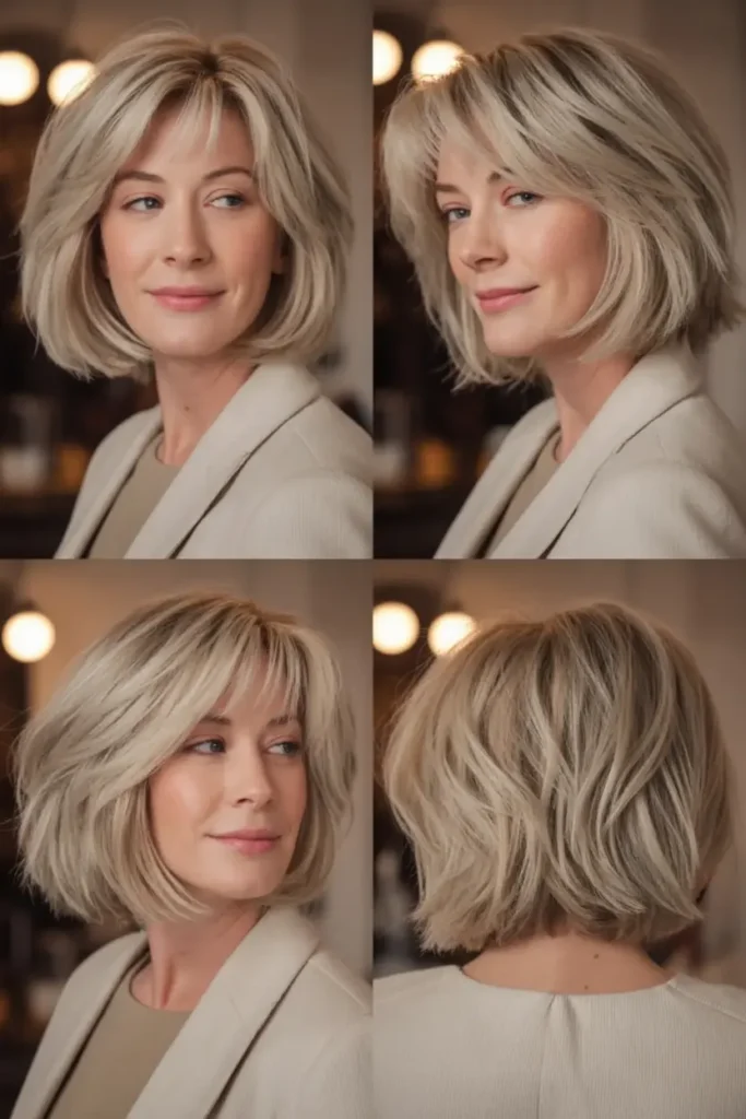 26. Middle Parted Shaggy Bob