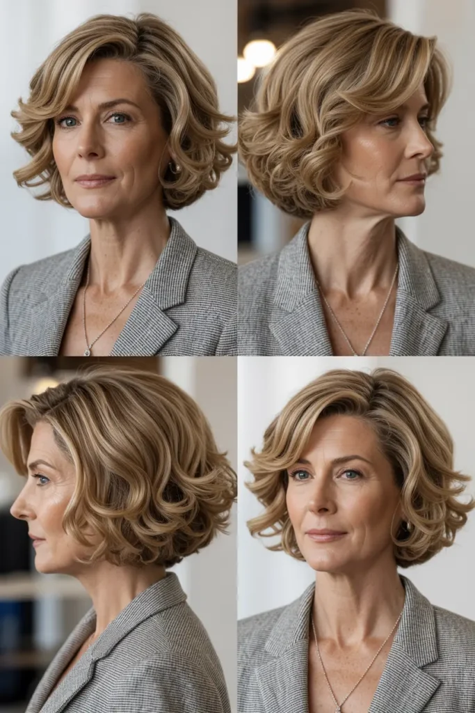 26. Wavy Bob with Face Framing Highlights