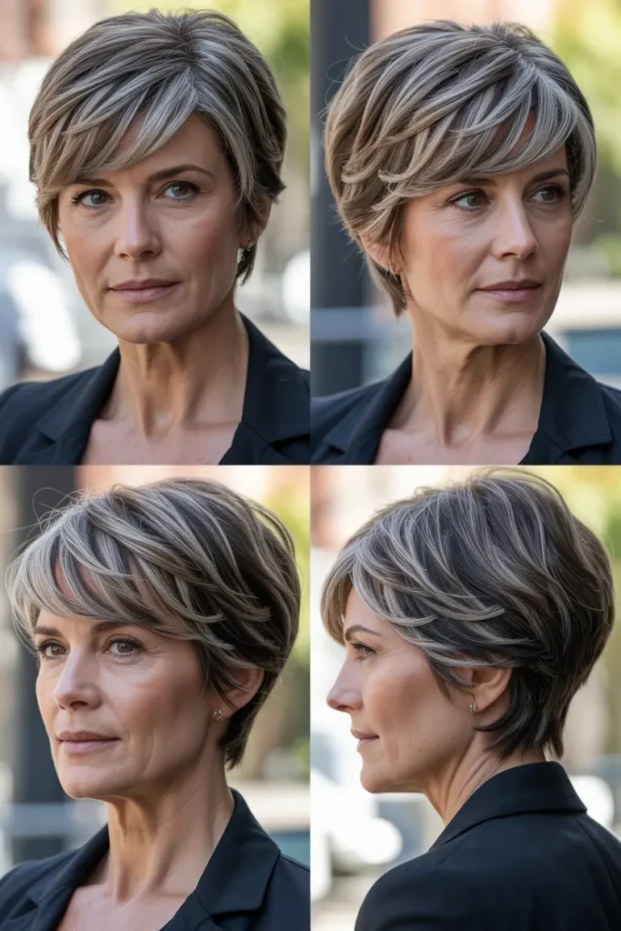 27. Layered Pixie with Side Swept Bangs