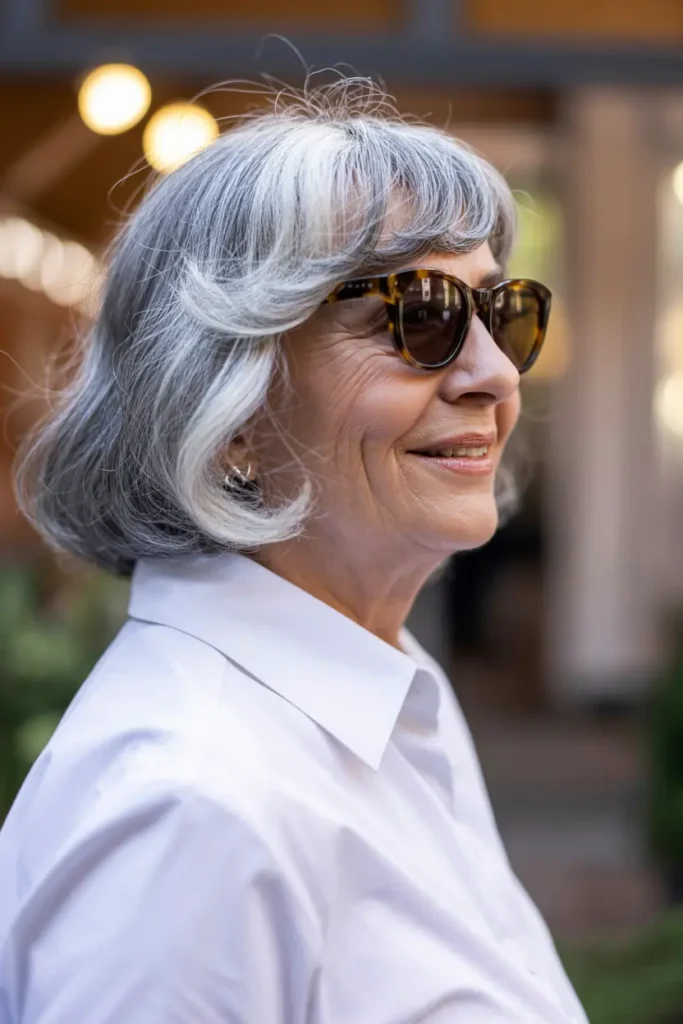 28. Wispy Bob with Side Swept Bangs