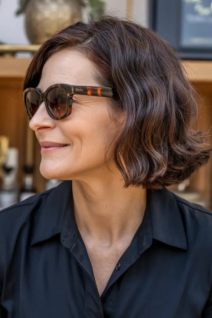 29. Wavy Bob with Side Part