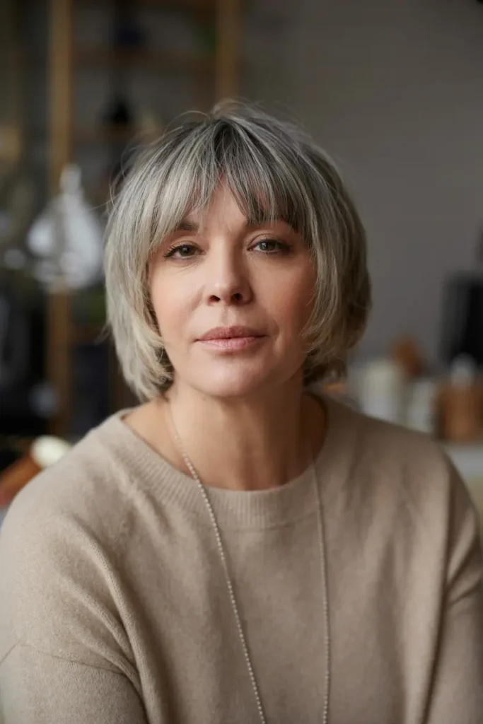 3. Elongated Bob with Wispy Bangs