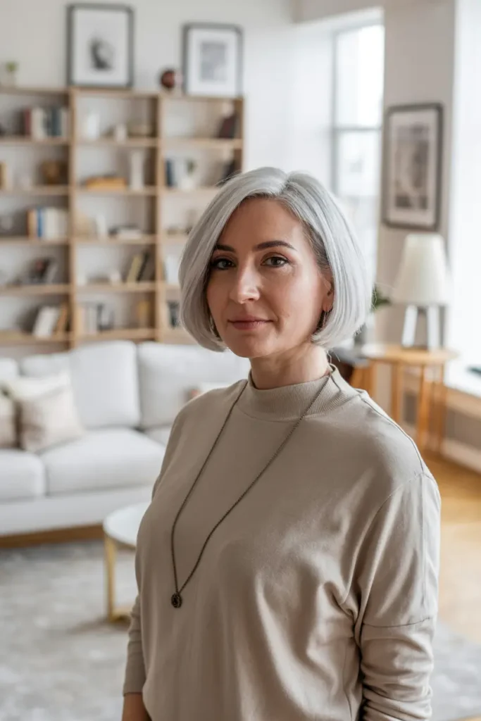 30. Silver Rounded Bob