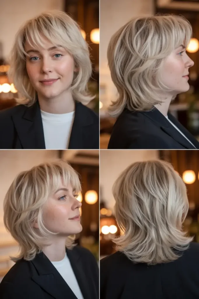 33. Chin Length Shag with Longer Back