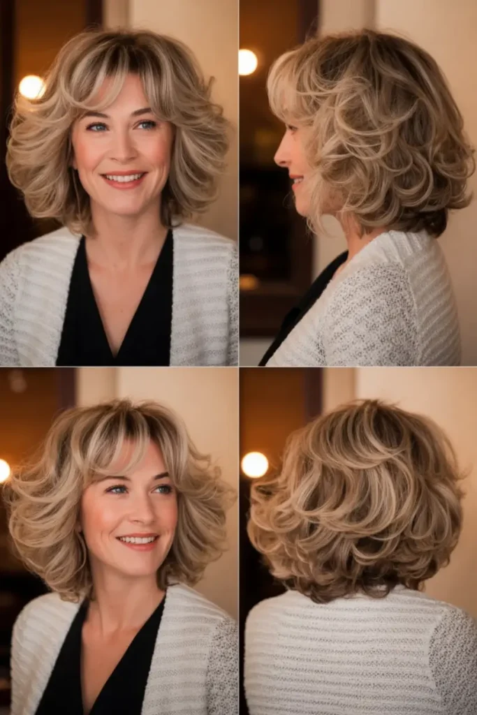 33. Curly Curtain Bangs