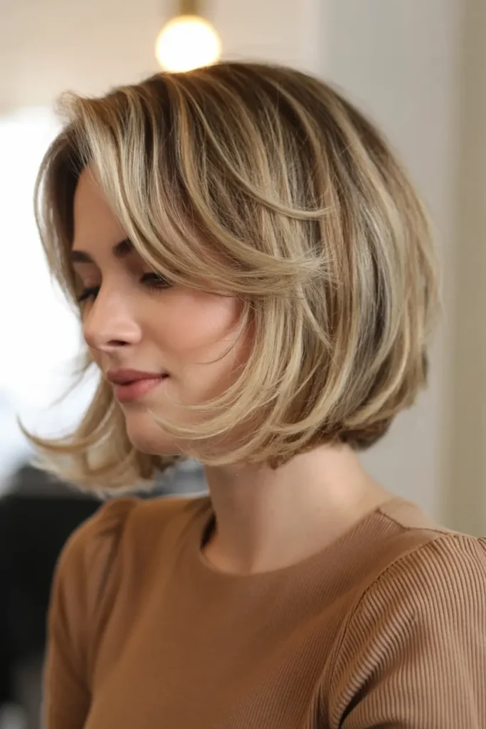 35. Wedge Bob with Feathered Layers