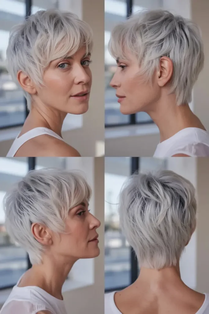 37. Silver Pixie with Choppy Layers