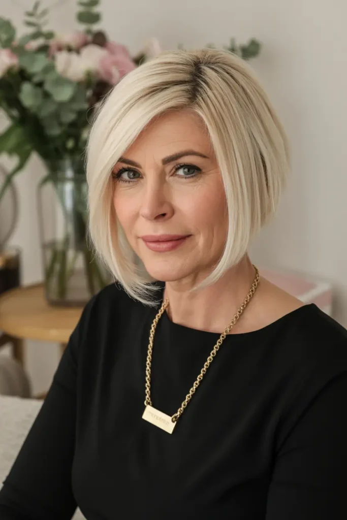 39. Blunt Bob with Side Part