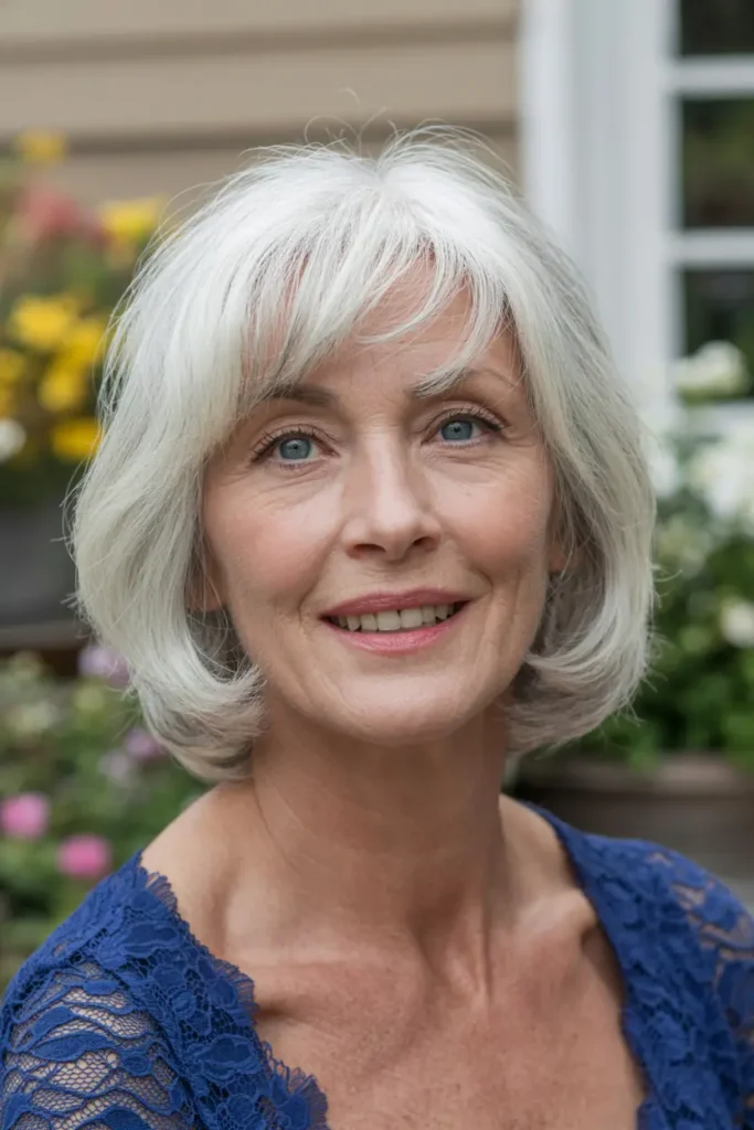 4. Textured Bob with Side Swept Bangs 1