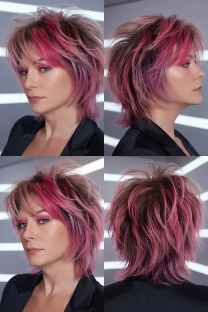 45. Fun Pink Shaggy Layers