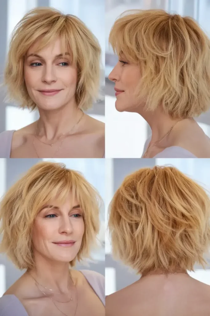 46. Sunny Blonde Shaggy Bob 1