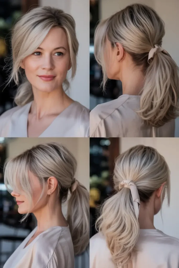 48. Easy Low Ponytail