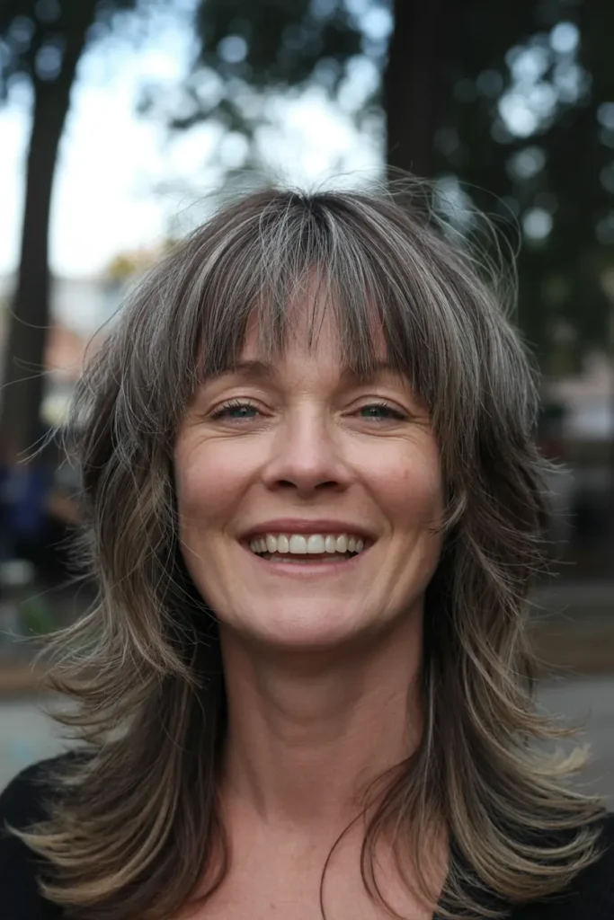 5. Shaggy Layers with Bangs
