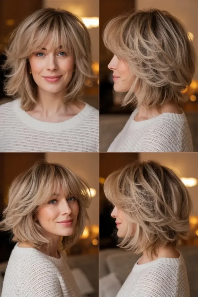 50. Playful Layers with Bangs